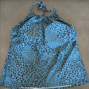 Kona Sol Teal and Black Takini Halter One Piece Swimwear size XL